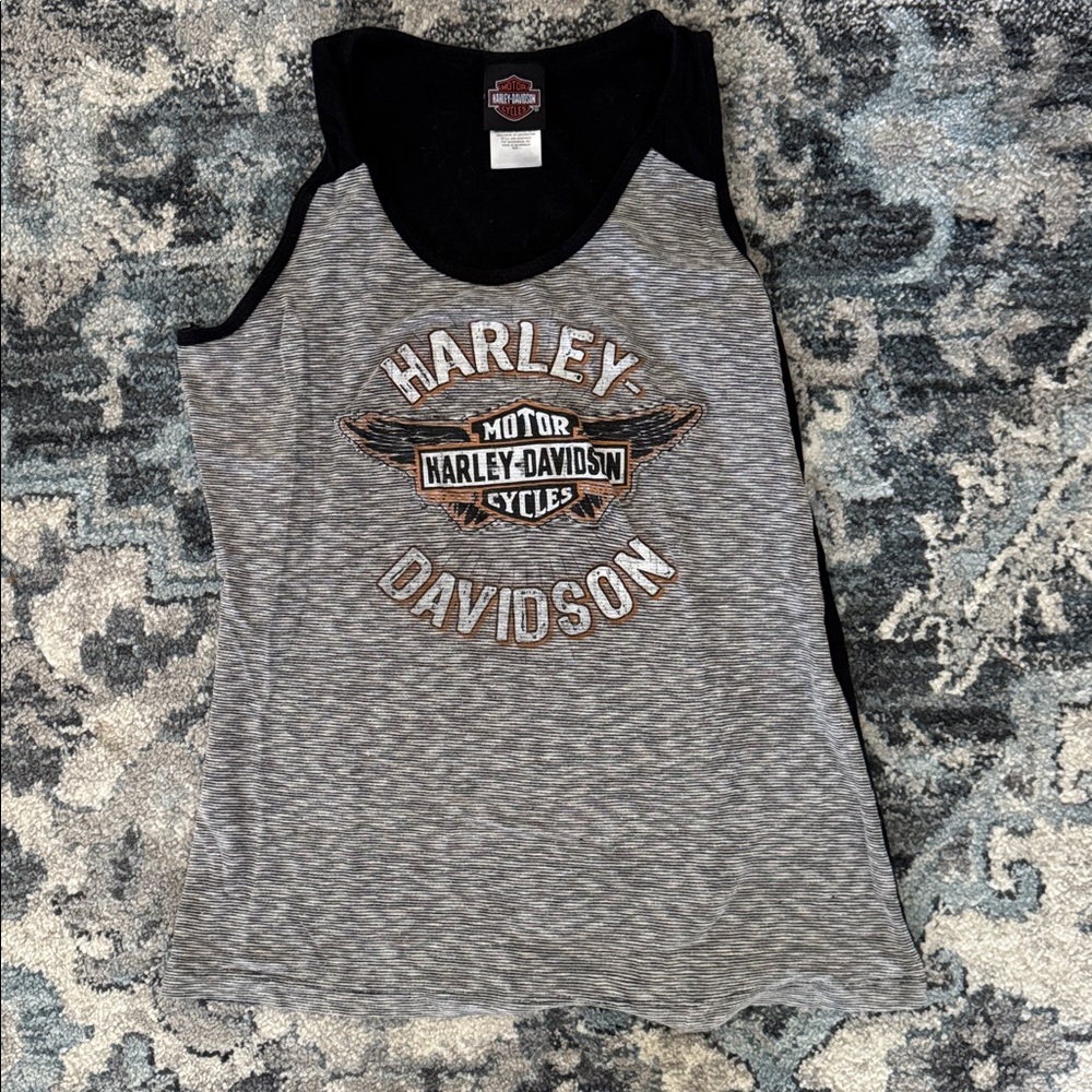 Harley-Davidson Black and Gray Logo Tank